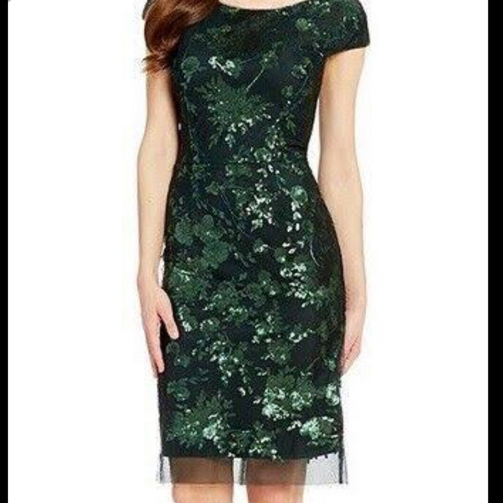 Antonio Melani Gwen Sequin Mesh Sheath Dress